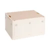Caixa de arrumação dobrável creme com tampa mdf 31x54,5cm