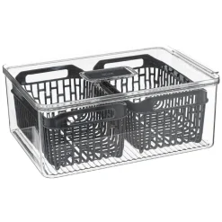 Caixa de arrumação empilhável para frigorífico 22x32cm