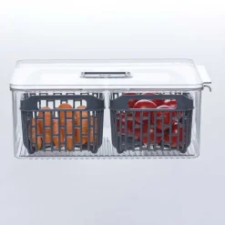 Caixa de arrumação empilhável para frigorífico 22x32cm
