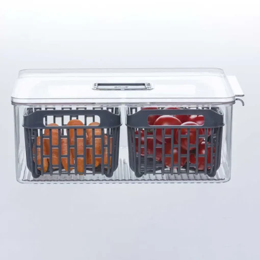Caixa de arrumação empilhável para frigorífico 22x32cm