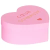 Caixa de arrumação forma DE coração rosa 8,5cm