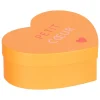 Caixa de arrumação forma de coração laranja 7cm