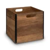 Caixa de arrumação indus castanha em mdf 31x31cm