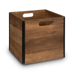 Caixa de arrumação indus castanha em mdf 31x31cm