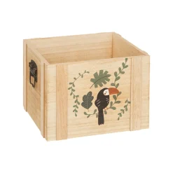 Caixa de arrumação JUNGLE bege em mdf 25x25cm