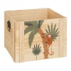 Caixa de arrumação JUNGLE bege em mdf 30x30cm