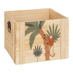 Caixa de arrumação JUNGLE bege em mdf 30x30cm