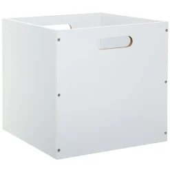 Caixa de arrumação madeira branca 31x31cm