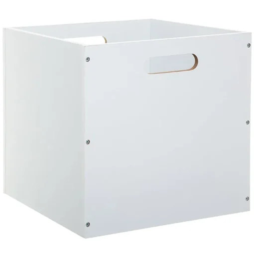 Caixa de arrumação madeira branca 31x31cm