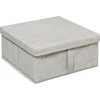 Caixa de arrumação ORGA cinza com tampa