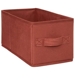 Caixa de arrumação SIENNA terracota em veludo 15x15x31cm
