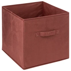 Caixa de arrumação SIENNA terracota em veludo 31x31cm
