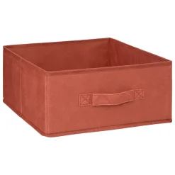 Caixa de arrumação SIENNA terracota em veludo 15x31cm
