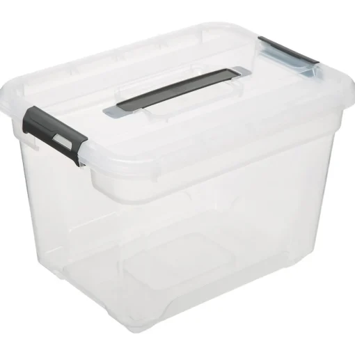 Caixa de arrumação SOLUTIONS transparente 18l