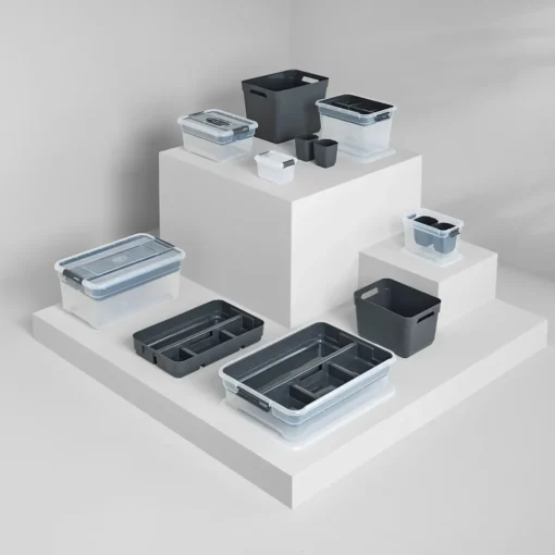 Caixa de arrumação SOLUTIONS transparente 18l