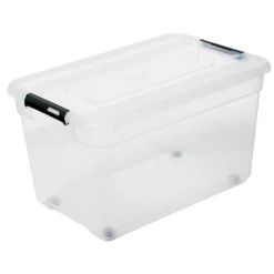 Caixa de arrumação SOLUTIONS transparente 52l