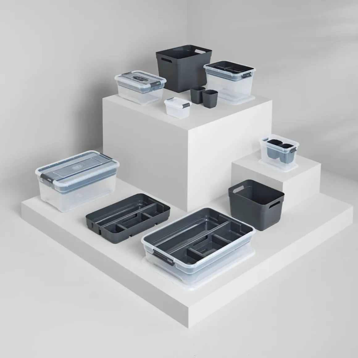 Caixa de arrumação SOLUTIONS transparente 13l