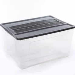 Caixa de arrumação TEX-BOX com tampa cinza 150l