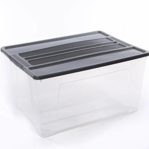 Caixa de arrumação TEX-BOX com tampa cinza 150l