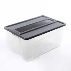 Caixa de arrumação TEX-BOX com tampa cinza 48l