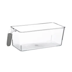 Caixa de arrumação transparente com pegas 12,5x30cm