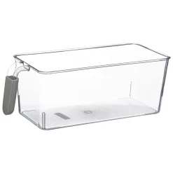 Caixa de arrumação transparente com pegas 17,5x30cm