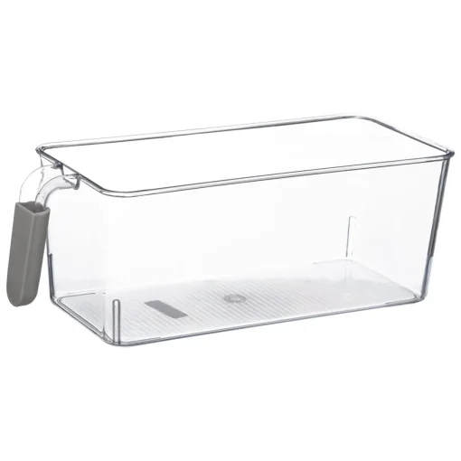 Caixa de arrumação transparente com pegas 17,5x30cm