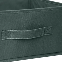 Caixa de arrumação verde em veludo 15x31cm