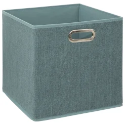 Caixa de arrumação verde água 31x31cm