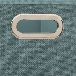 Caixa de arrumação verde água 31x31cm