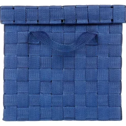 Caixa de arrumação wc com tampa azul escuro
