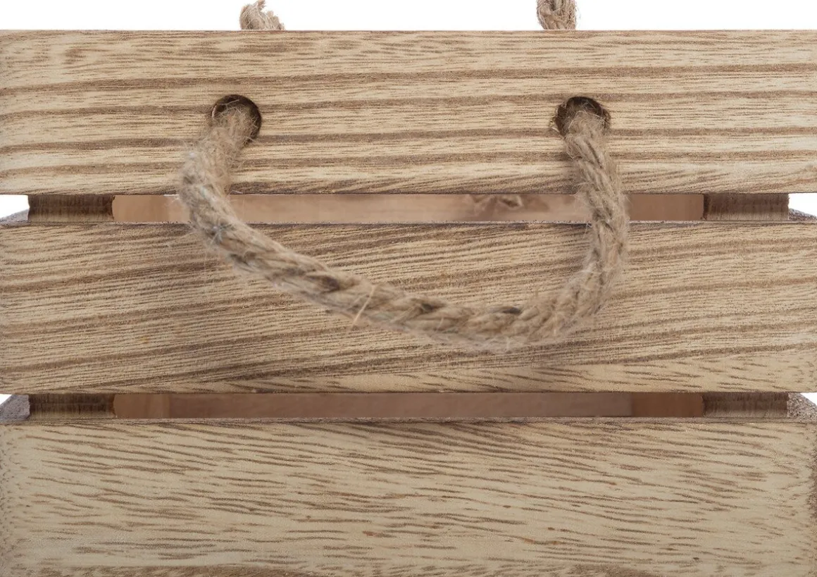 Caixa de madeira bege decorada COLONIAL