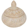Caixa decorativa ORIENTAL 15,5cm bege em poliresina