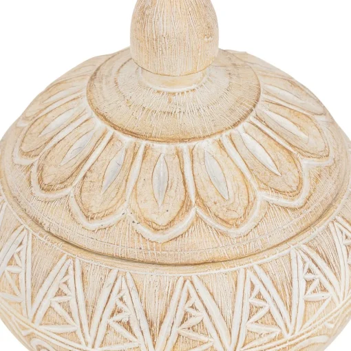 Caixa decorativa ORIENTAL 15,5cm bege em poliresina