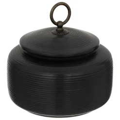 Caixa JIL preta em cerâmica com tampa