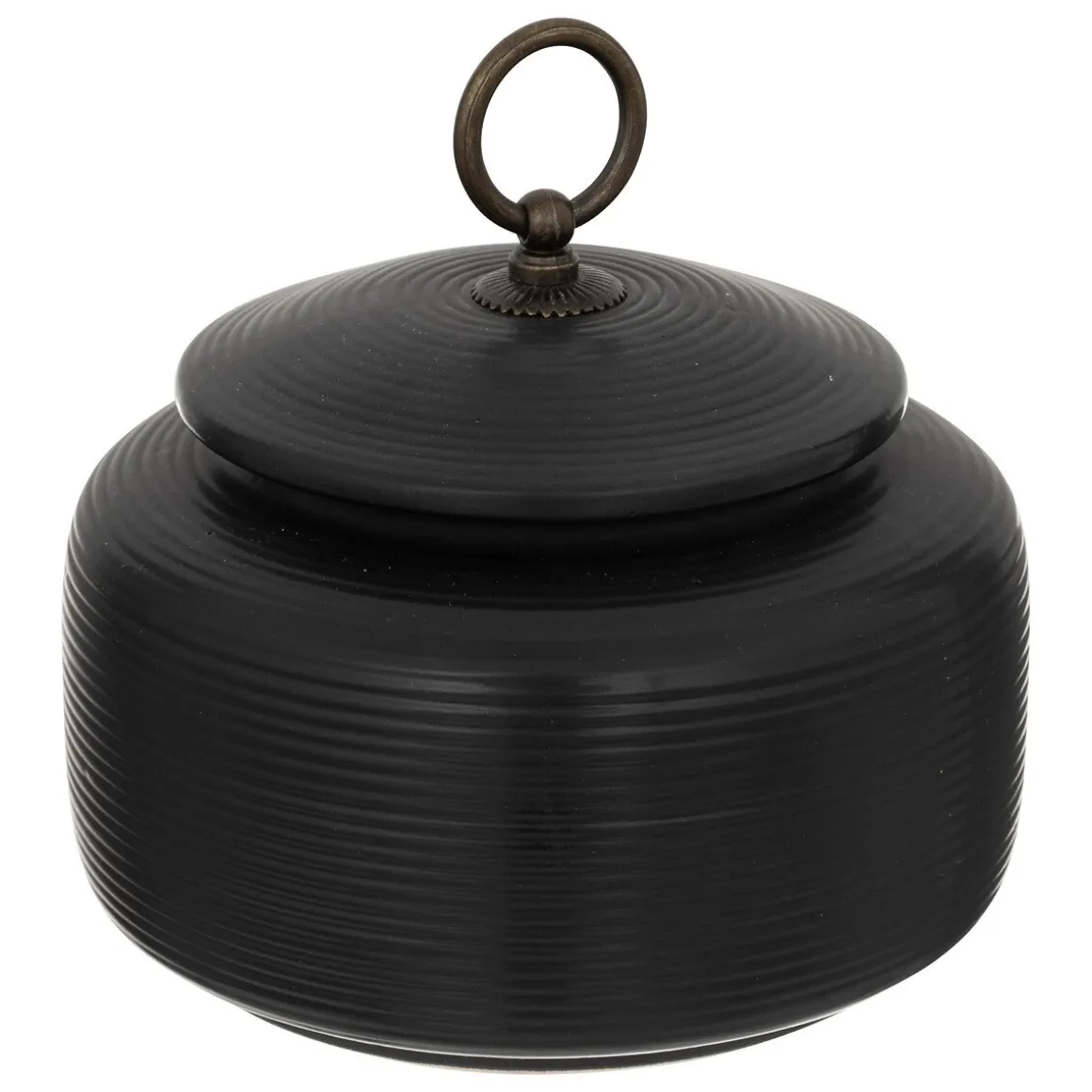 Caixa JIL preta em cerâmica com tampa