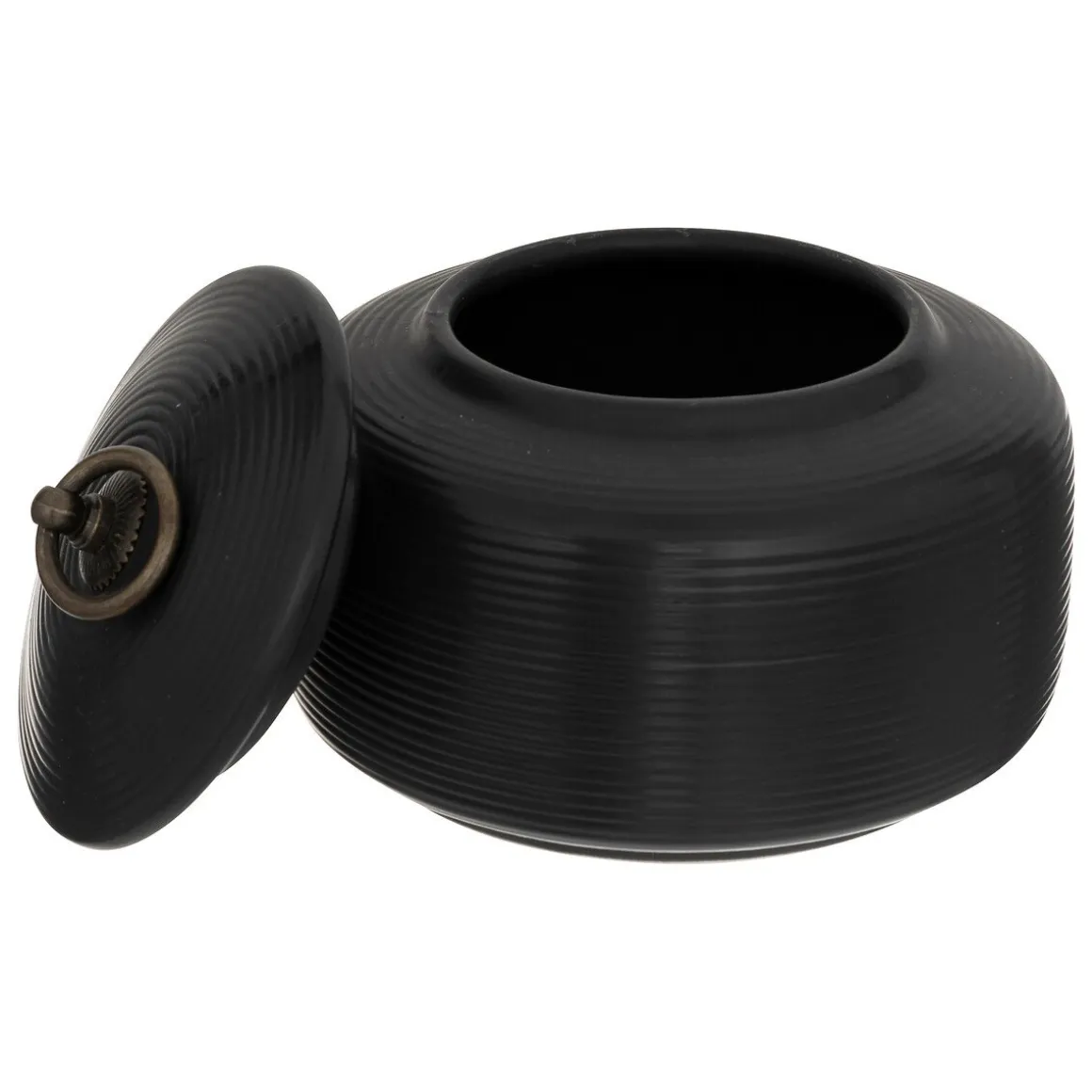 Caixa JIL preta em cerâmica com tampa