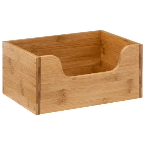Caixa organizadora empilhável em bambu 15x31,5cm