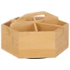 Caixa para chá giratória com 6 compartimentos de bambu 12,5x19,3x22cm
