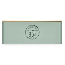 Caixa para pão verde em metal 33x18x12cm