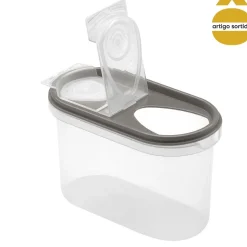 Caixa plástica oval com 2 aberturas 1l