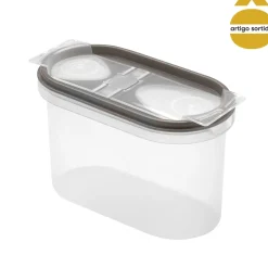 Caixa plástica oval com 2 aberturas 1l