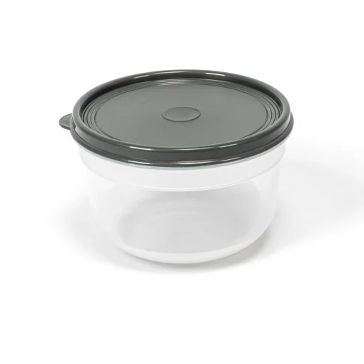 Caixa redonda com tampa cinza 1,4l
