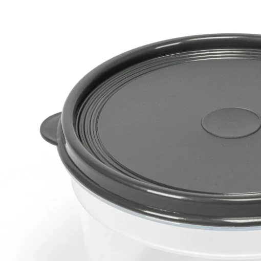 Caixa redonda com tampa cinza 1,4l