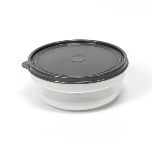 Caixa redonda com tampa cinza 1,3l