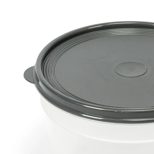 Caixa redonda com tampa cinza 2,4l
