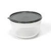Caixa redonda com tampa cinza 4l
