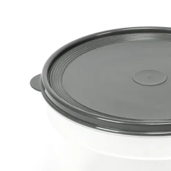 Caixa redonda com tampa cinza 4l