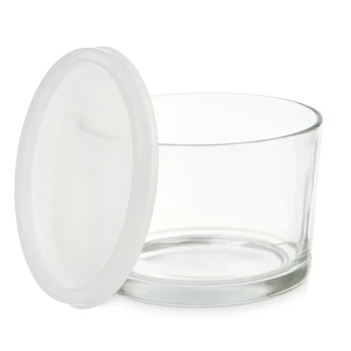 Caixa redonda com tampa em vidro 200ml