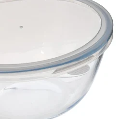 Caixa redonda de vidro com tampa 2,7l